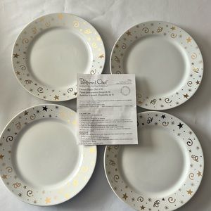 Vintage Set of 4 Pampered Chef 8” Dessert Plates. 1996. Excellent condition.